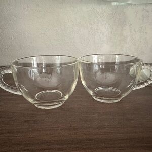 2 Glass Vintage cups